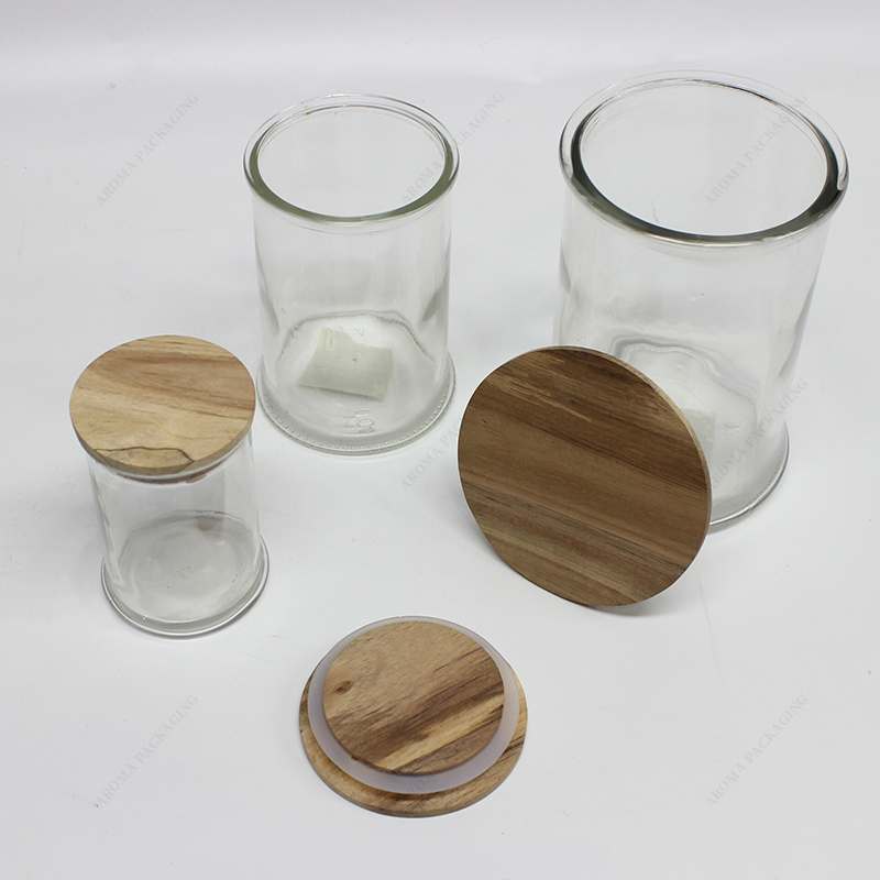 Wood lid for candle jar